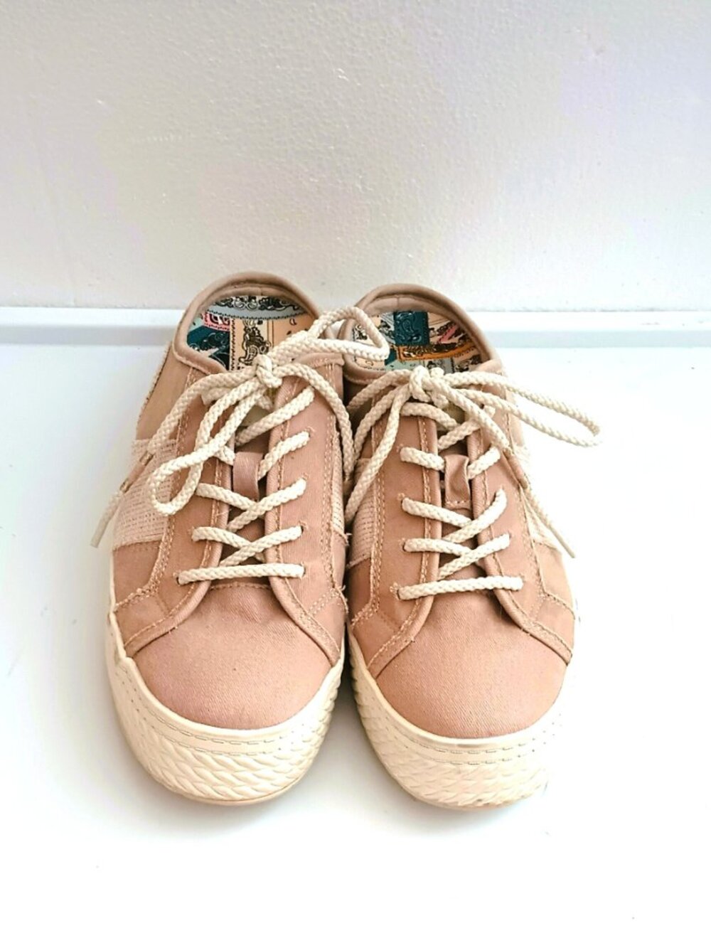 Blowfish Canvas Slip On Mules 8.5 Pale Pink Casual Lace-Up Sneakers - Picture 4 of 10